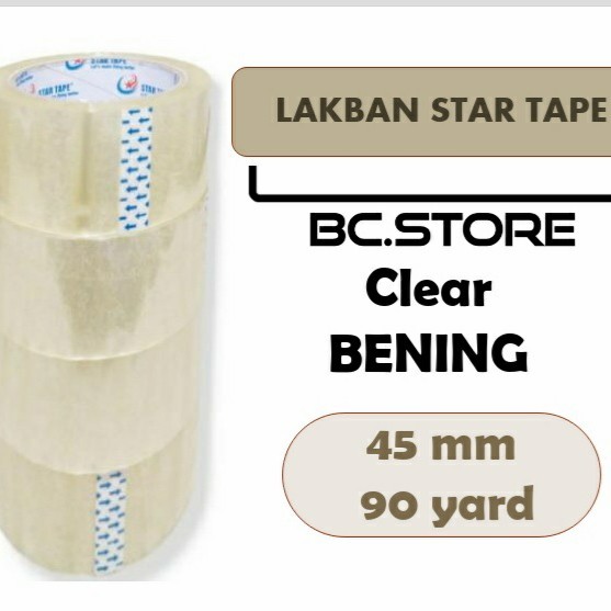 

LAKBAN BENING (1 DUS) LENGKET STAR TAPE KUALITAS TERBAIK MURAH 90Y
