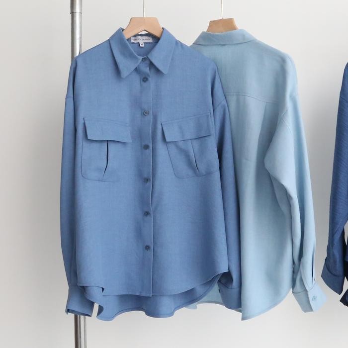 KEMEJA CASUAL DENIM LINEN OVERSIZE WANITA DEWASA BY INDRA L BRUGGMAN