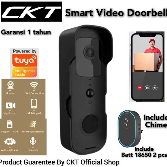 smart video tuya doorbell door bell tuya pintar wifi home kamera