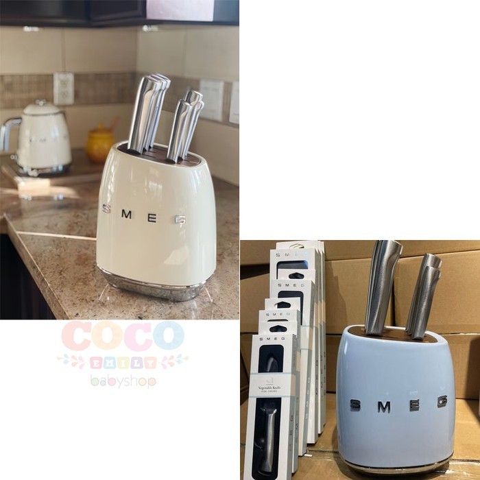 TKS - SMEG KNIFE SET SEVEN-PIECE STAINLESS STEEL CELEBRITY STYLE READY