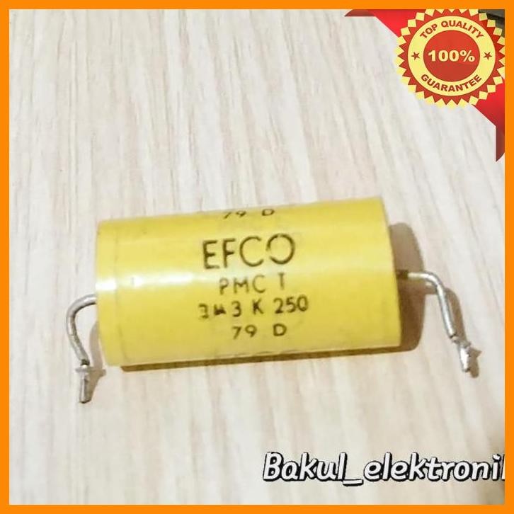 [bak] efco capacitor 3.3uf 250v vintage radial capacitor