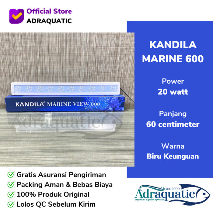 MURAH KANDILA MARINE VIEW 600 LAMPU LED AQUARIUM LAUT 60CM BIRU UNGU SALTWATER LAMP AIR LAUT CORAL