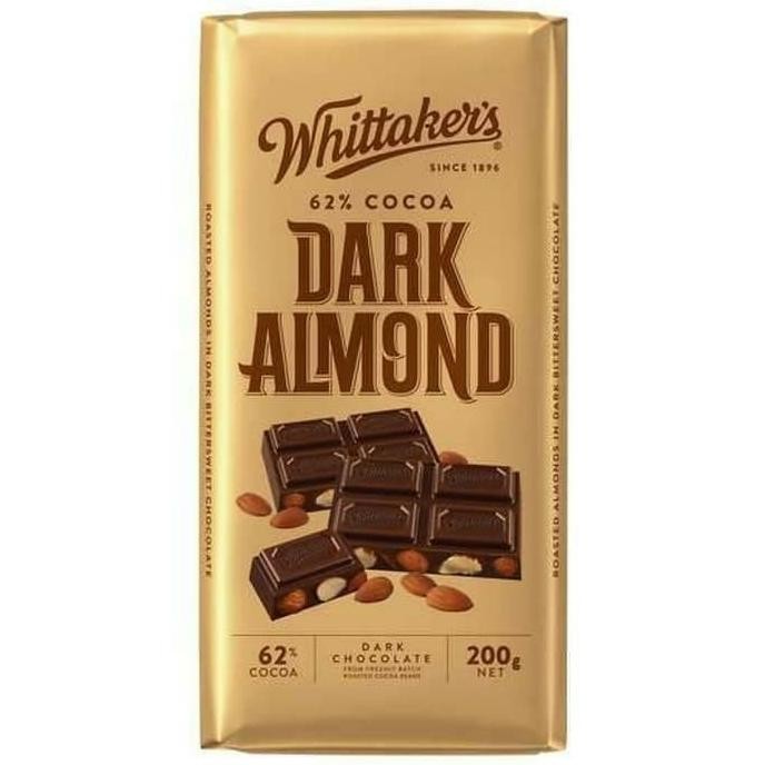 

Whittaker's Dark Almond Chocolate Bar(Paket 2pcs)-Chocolate Import Berkualitas