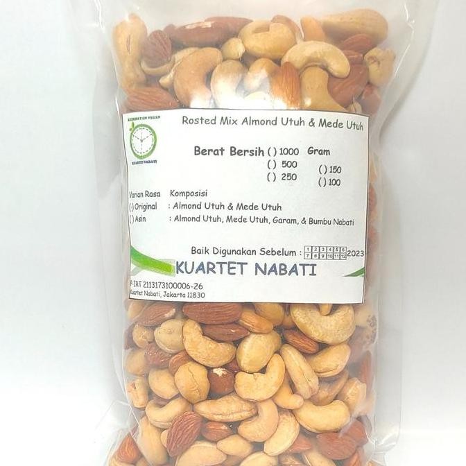 

1000gr Mix Roasted Almond Utuh dan Mede / Cashew Utuh Varian Rasa Original/ Asin Berkualitas