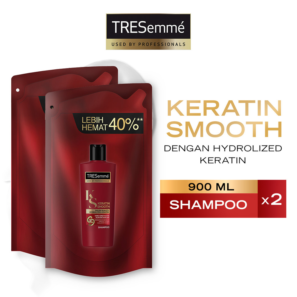 TRESemm� Keratin Smooth Shampoo Refill Pouch 900ml x2