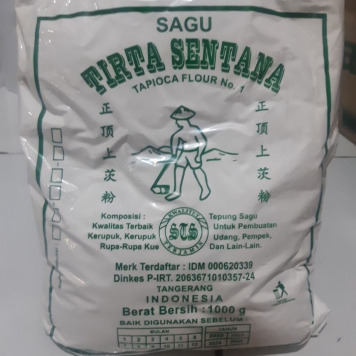 

TEPUNG SAGU TIRTA SENTANA TAPIOKA 500GR X 20 PCS 1 BAL/BALL/DUS 10 KG