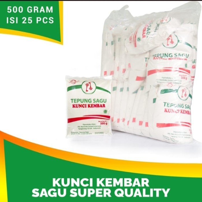 

TEPUNG SAGU AREN CAP KUNCI KEMBAR 500 GR (ISI 25 PCS)