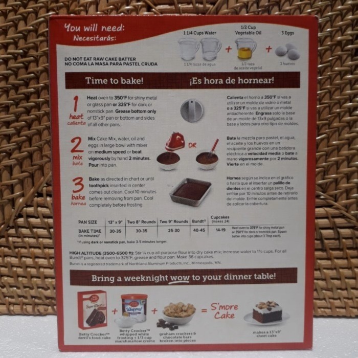 

BETTY CROCKER SUPER MOIST CAKE MIX DEVIL'S DEVILS FOOD 432 GR