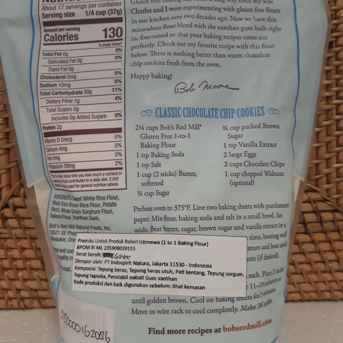 

BOB'S BOBS RED MILL 1 TO 1 BAKING FLOUR 624 GRAM