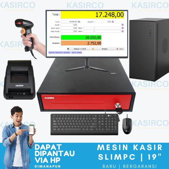 Mesin Kasir Komputer SlimPC Lengkap Siap Pakai