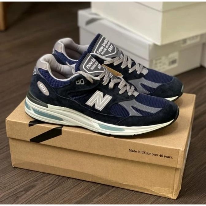 Promo NB 991 V2 Made In England Dark Navy/Smoked Pearl U991NV2 ORIGINAL 100% COD