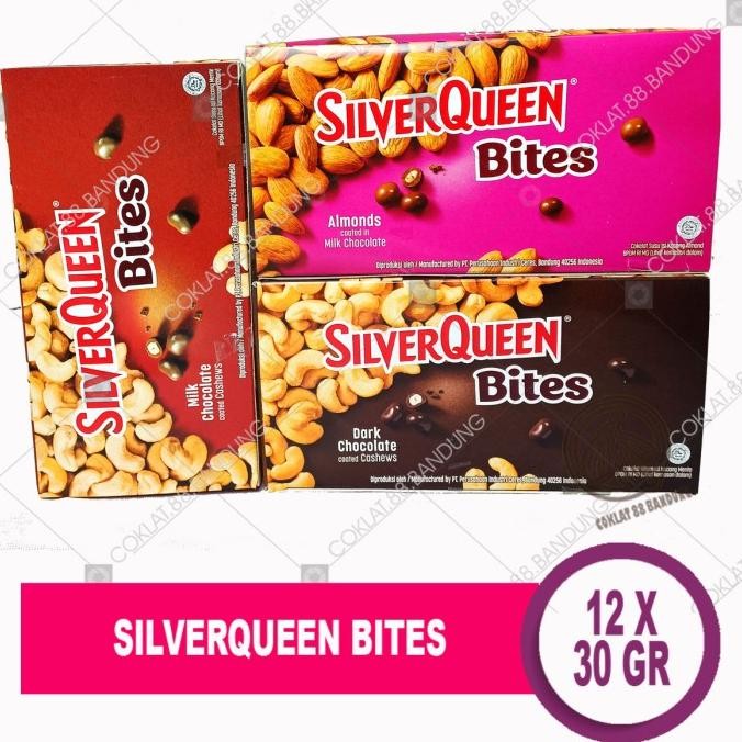 

Silverqueen Bites 30gr X 12 pcs Cokelat Almond Cashew Isi 12 X 30 gram Berkualitas