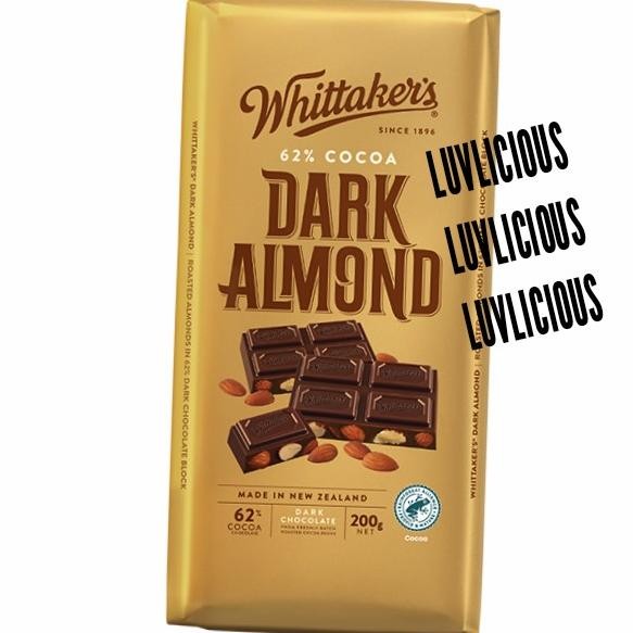 

WHITTAKER WHITTAKERS WHITTAKER'S DARK ALMOND CHOCOLATE COKLAT COCOA Berkualitas