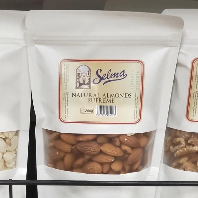 

Selma Natural almond Supreme 200gr kacang Berkualitas