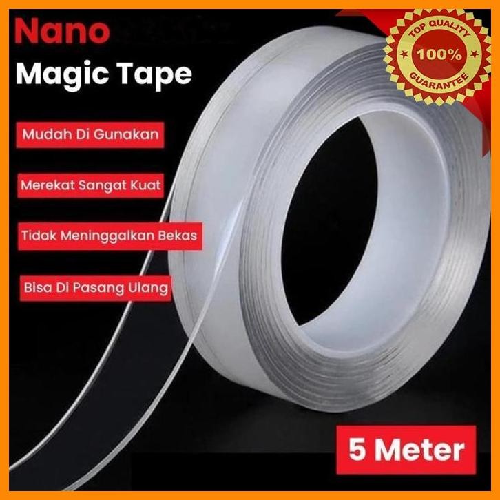 

[GSM] NANO TAPE 5M TRANSPARAN DOUBLE TAPE 5 METER SOLASI SELOTIP BENING LEM