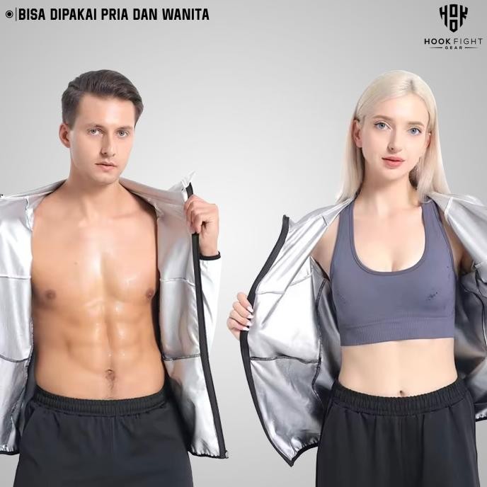 Sale Jaket Sauna Suit Baju Jas Lari Pembakar Lemak Hook Baju Sauna Olahraga Jaket Pembakar lemak Hoo