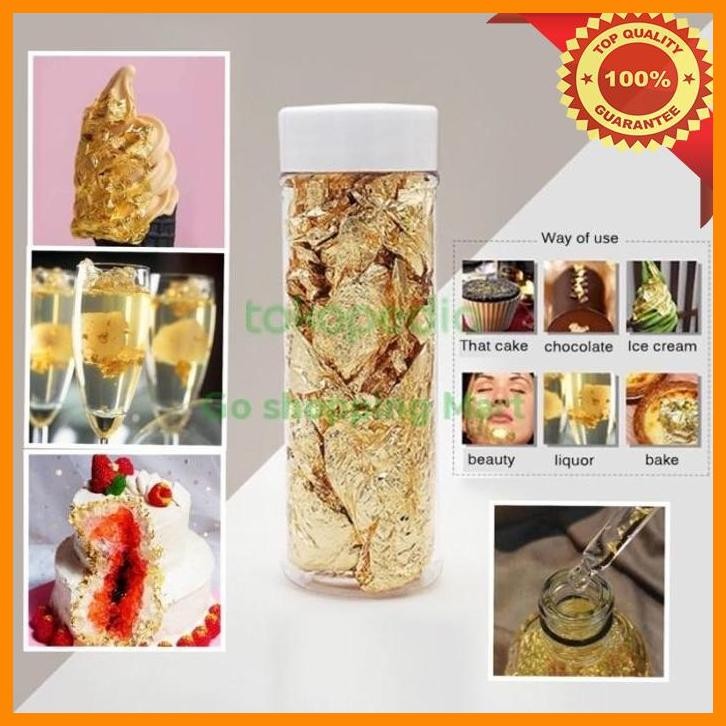 

[GSM] Baking Flakes Gold, Silver & Rose Gold / Foil Gold Untuk Dekoras