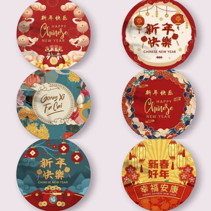 

Stiker Imlek Sticker Kue Cny Stiker Toples Kue Imlek Seri 2 - Isi 10