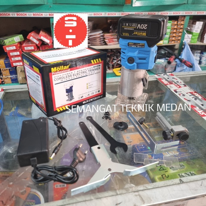 CWT20350-U CORDLESS MESIN ROUTER PROFIL WOOD TRIMMER KAYU 4AH MOLLAR