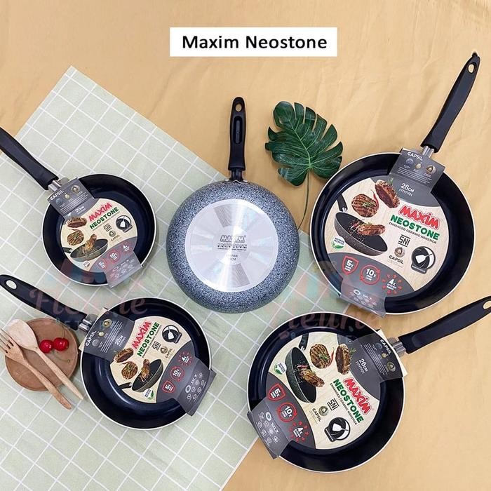 Maxim Neostone Frypan Teflon 28 cm Anti Lengket Lapisan Ceramic