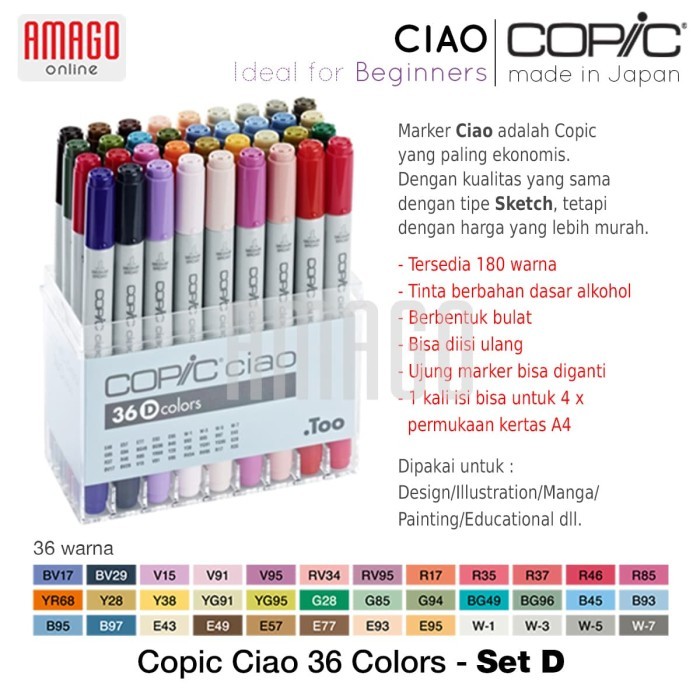 

COPIC CIAO - 36 COLOR SET D - CCM/36D