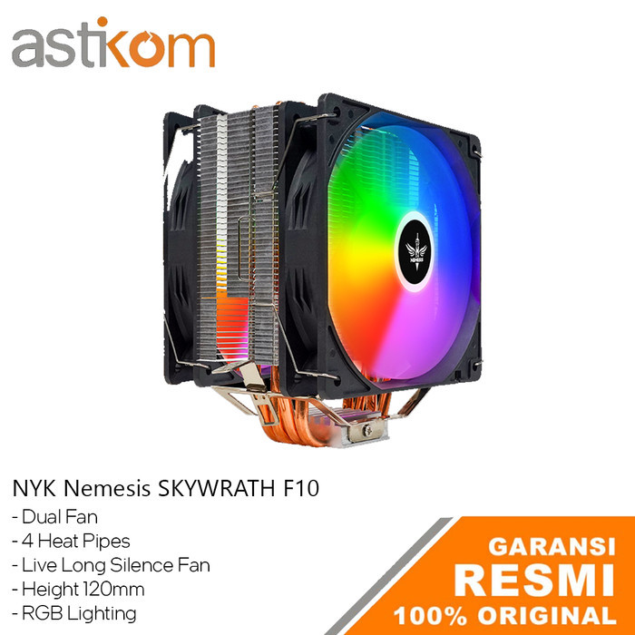 NYK Nemesis Fan Processor CPU Air Cooler Dual Fan F10 Skywrath RGB Static