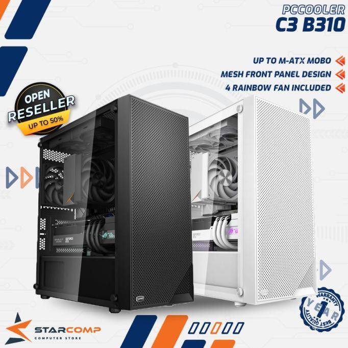 PCCOOLER C3 B310 M-ATX MESH Gaming Case FREE 4 Fan RGB Casing PC