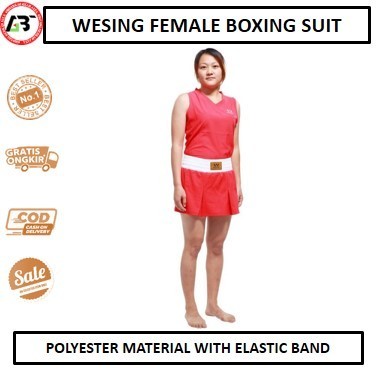 Terbatas.. Wesing Female Boxing Suit / Seragam Tinju Wesing Putri - Red