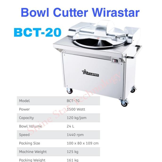 

New Bowl Cutter Wirastar Bct-8 & Bct-20 Mixer Pembuat Adonan Bakso