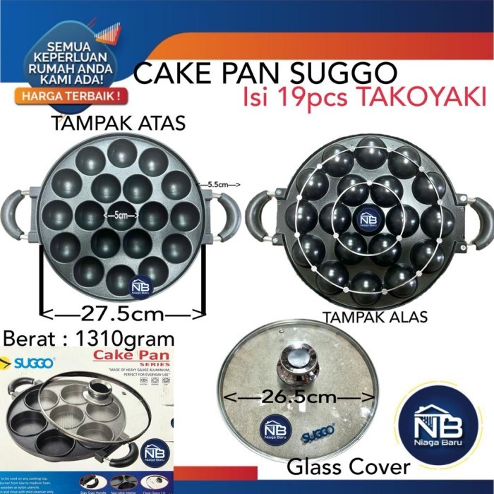 

READY STOCK CETAKAN TAKOYAKI KUE CUBIT BULAT TEFLON ANTI LENGKET 19 LUBANG