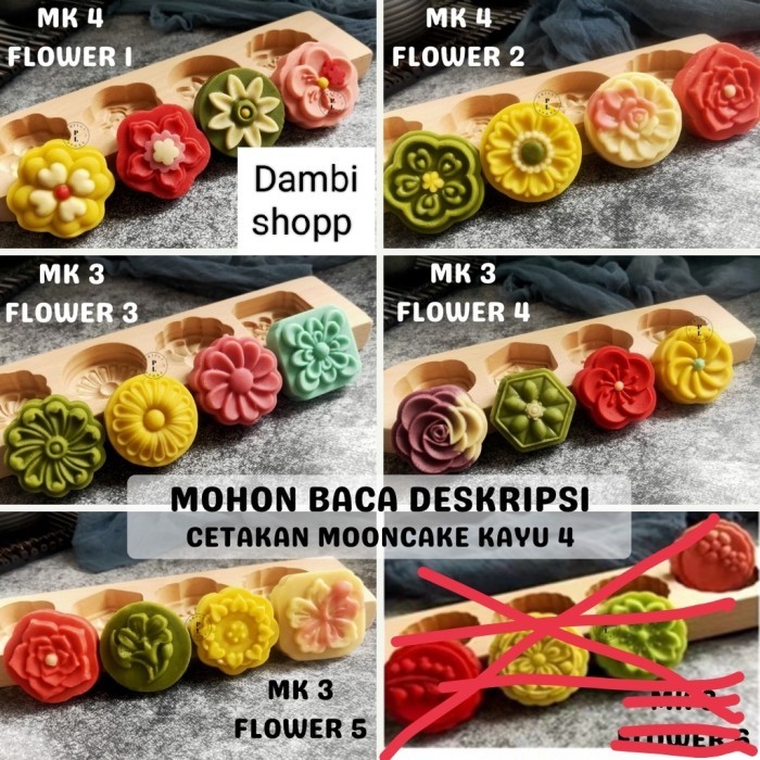 

TERMURAH CETAKAN MOONCAKE / ANGKU KAYU ISI 4 SLOT