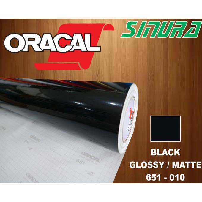 Sticker Oracal 651-070 BLACK / HITAM (GLOSSY/MATTE)