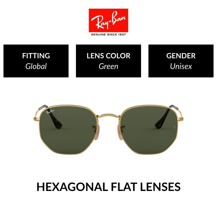 RAY-BAN HEXAGONAL RB3548N 1 Global Fitting Sunglasses 51mm