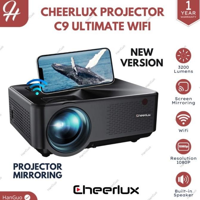 READY MINI PROYEKTOR CHEERLUX C9 2800 LUMENS WIFI PROYEKTOR MINI C9