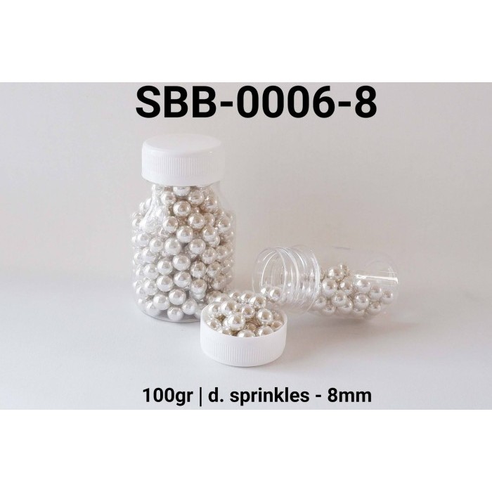 

READY STOCK SBB-0006-8 SPRINKLES SPRINKLE SPRINKEL MUTIARA SILVER PERAK 100GRAM