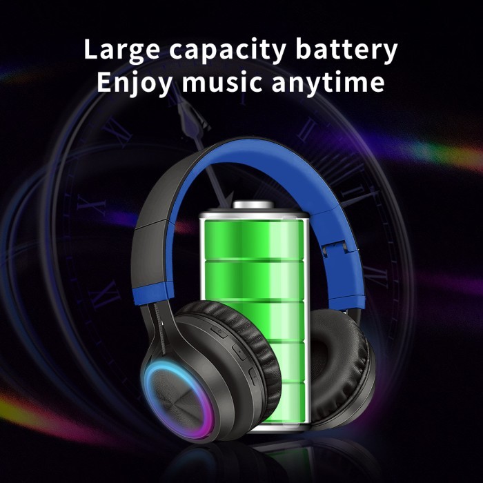 Miniso Headphone Bluetooth Headset Wireless Gaming Coloful Light Mic