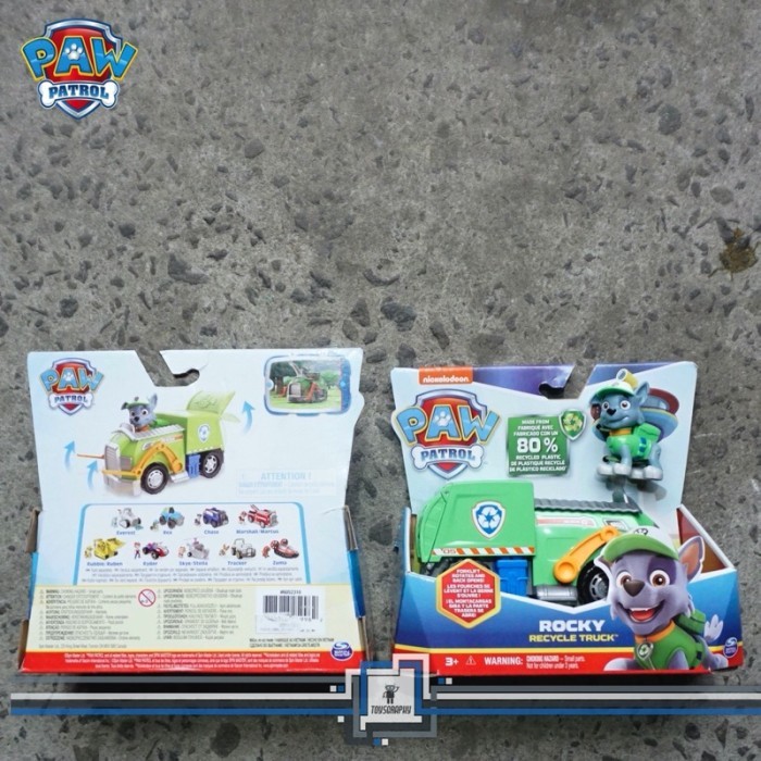 Paw Patrol Rocky Recycle Truck Vehicle With Figure Spin Master
