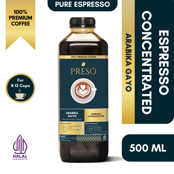 

Preso Espresso Concentrated - Espresso Cair 100% Pure Espresso 500 Ml