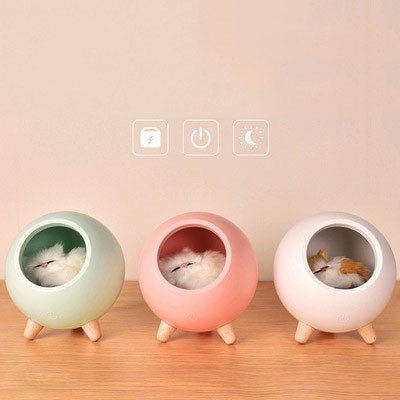 Lampu tidur Speaker Bluetooth Model Kucing Lucu / Little Pet House