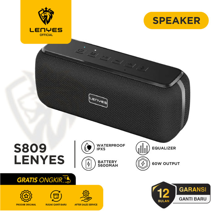 Speaker Bluetooth Portable Lenyes S809 60W Maxxaudio Dsp Wireless