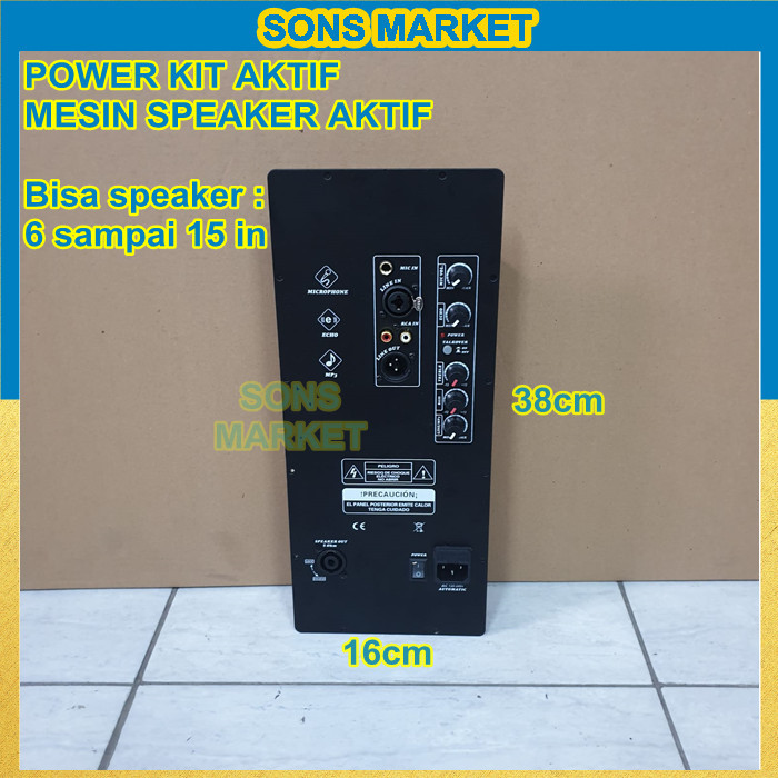 Power Kit Mesin Kit Speaker Aktif 300 Watt Ukuran 16X38 Cm 12In 15In