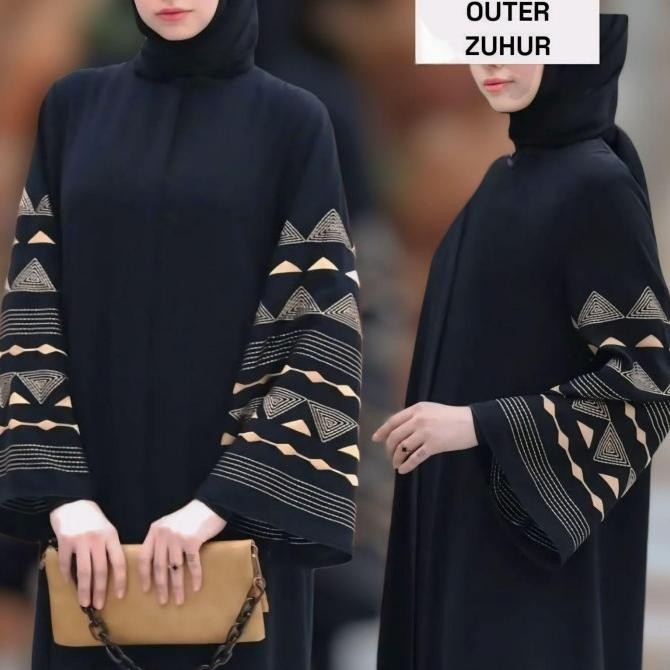ABAYA ROMPI ZUHUR DEWASA CANTIK Muslim Wanita Gamis Hitam Jubah Terlaris