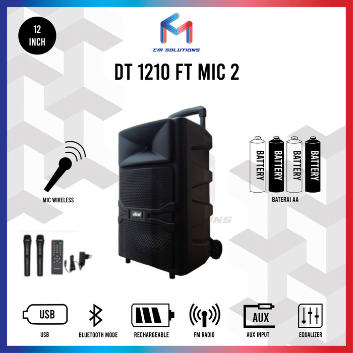 Speaker Portable Dat Dt 1210Ft 12 Inch Dat Dt 1210 Ft Original Garansi