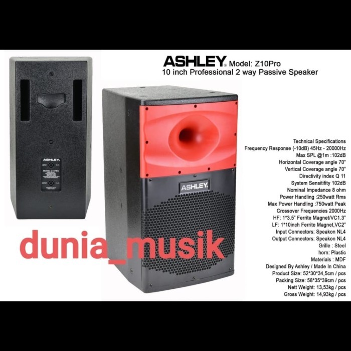 Speaker Ashley Pasif Z10Pro Z 10Pro Z 10 Pro Original