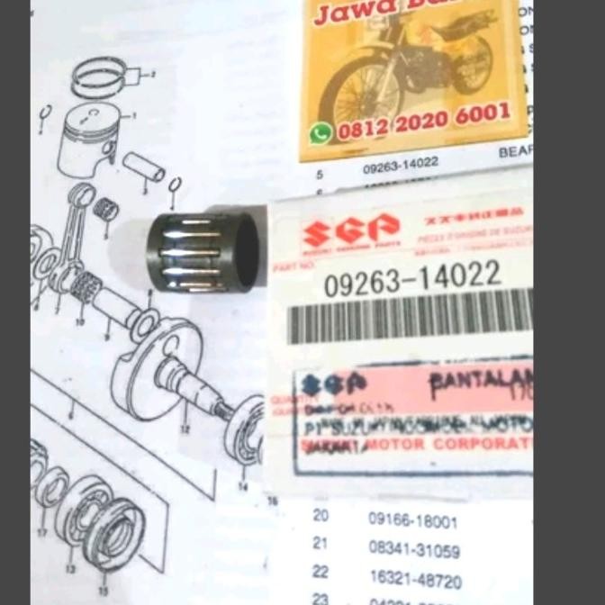 bearing bambu pen piston Suzuki Ts125 original laher pen piston Suzuki Ts125 bearing piston Suzuki T