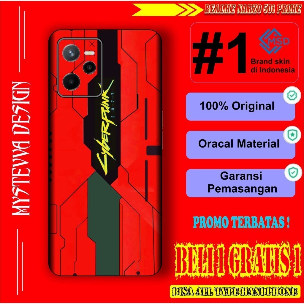 

Terlaris Realme Narzo 50 5G Garskin Stiker Custom Case Laminasi Tebal COD