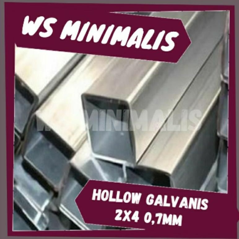 Trending HOLLOW GALVANIS 2x4 TEBAL 0,7MM PANJANG 1, 2, DAN 3 Meter / PIPA BESI / HOLLOW GALVANIS