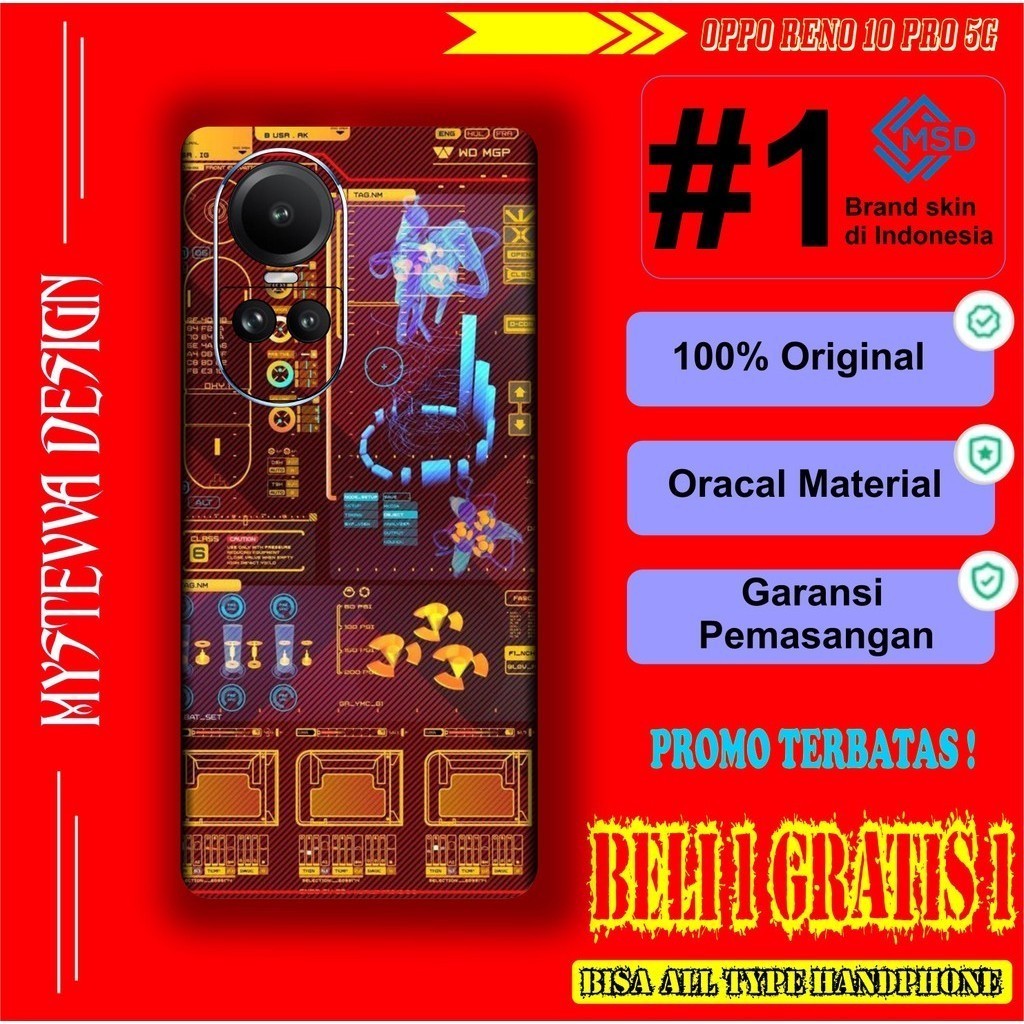 

Terlaris Oppo Reno Garskin Stiker Custom Case Laminasi Tebal COD
