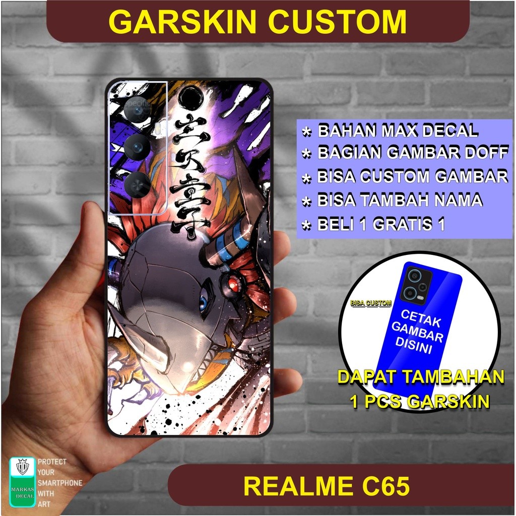 

Terlaris Realme C65 Garskin Stiker Custom Case Laminasi Tebal COD