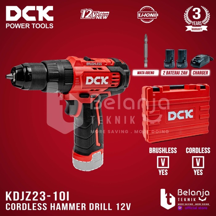Mesin Bor Tembok Baterai DCK KDJZ23-10I Brushless Hammer Drill Cordless KDJZ 23 - 10I